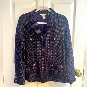 Sundance Corduroy Navy and Gold Blazer in Size S